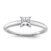 Diamond2deal 14k White Gold 1/2 Ct Princess Lab Grown Diamond Solitare Engagement Ring In White