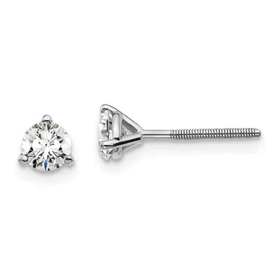 Diamond2deal 14k White Gold 1/2 Ctw Lab Grown Diamond Screwback Stud Earrings