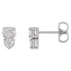 Diamond2deal 14k White Gold 1/2ct Lab-grown Diamond Two-stone Earrings Clarity Si, Color G-h In White