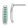 Diamond2deal 14k White Gold 1/3 Ct Lab Grown Diamond And Created Emerald Stud Earrings In White
