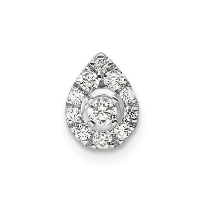 Diamond2deal 14k White Gold 1/3 Ct Pear Cut Lab Grown Diamond Chain Slide Pendant
