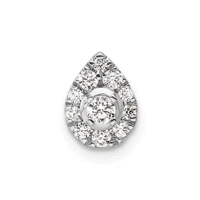 Diamond2deal 14k White Gold 1/3 Ct Pear Cut Lab Grown Diamond Chain Slide Pendant In Neutral