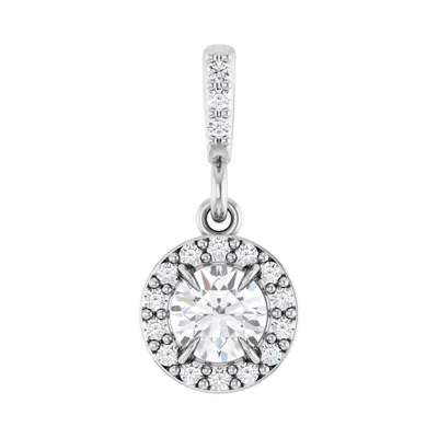 Diamond2deal 14k White Gold 1/3ct Lab-grown Diamond Halo-style Pendant