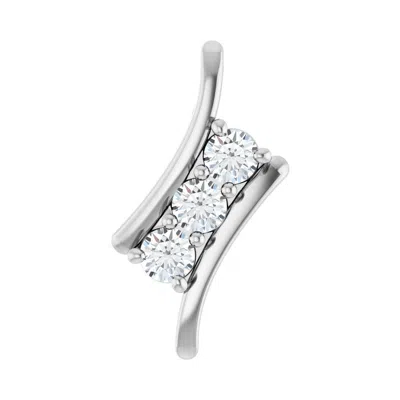 Diamond2deal 14k White Gold 1/3ct Lab Grown Diamond Pendant