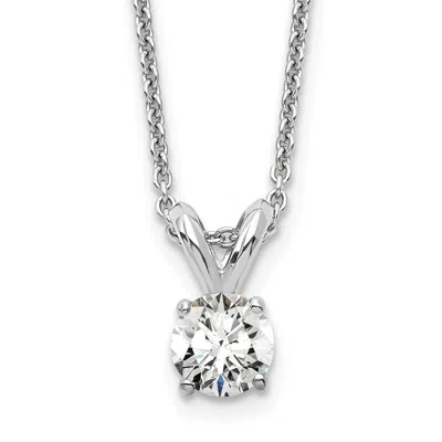 Diamond2deal 14k White Gold 1/4 Ct Certified Lab Grown Diamond Solitaire Pendant Necklace 18"