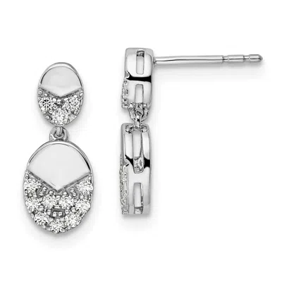 Diamond2deal 14k White Gold 1/4 Ct Lab Grown Diamond Dangle Earrings Vs Clarity, G-h Color