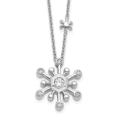Diamond2deal 14k White Gold 1/4 Ct Lab Grown Diamond Snowflake Necklace Clarity Vs, Color G-h
