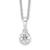Diamond2deal 14k White Gold 1/4 Ct Lab Grown Diamond Solitaire Pendant Necklace 18" Clarity Vs, Color D-e In White