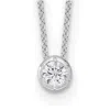 Diamond2deal 14k White Gold 1/4 Ct Lab Grown Diamond Solitaire Slide Necklace 18" Clarity Vs, Color D-e In White