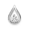Diamond2deal 14k White Gold 1/4 Ct Lab Grown Diamond Teardrop Chain Slide Pendant In White