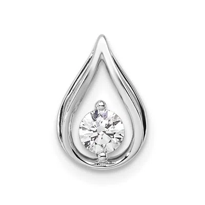 Diamond2deal 14k White Gold 1/4 Ct Lab Grown Diamond Teardrop Chain Slide Pendant