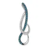 Diamond2deal 14k White Gold 1/4ct. Blue And White Diamond Fancy Chain Slide Pendant