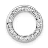 Diamond2deal 14k White Gold 1/4ct. Diamond Circle Chain Slide Pendant