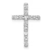 Diamond2deal 14k White Gold 1/4ct. Diamond Cross Chain Slide Pendant