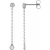 Diamond2deal 14k White Gold 1/4ct Lab-grown Diamond Chain Earrings Clarity Si, Color G-h In White