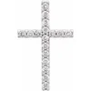 Diamond2deal 14k White Gold 1/4ct Lab-grown Diamond Petite Cross Pendant In White