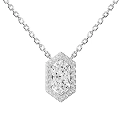 Diamond2deal 14k White Gold 1.5 Carat Marquise Cut Lab Grown Diamond Pendant Necklace 18"