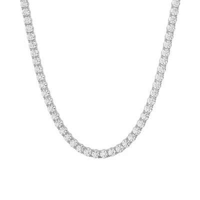 Diamond2deal 14k White Gold 15 Ct Lab Grown Diamond Light Weight Straight Line Tennis Necklace