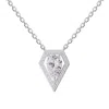 Diamond2deal 14k White Gold 1.50 Carat Pear Shape Lab Grown Diamond Pendant Necklace 18" In White