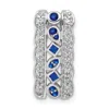 Diamond2deal 14k White Gold 1/5ct. Diamond And .17 Sapphire Fancy Chain Slide Pendant