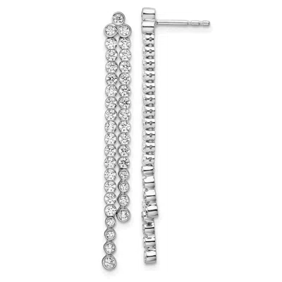 Diamond2deal 14k White Gold 1.6 Ct Lab Grown Diamond Dangle Earrings Vs Clarity, G-h Color