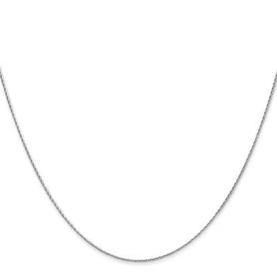 Pre-owned Diamond2deal 14k White Gold 18" .7mm Round Parisian Wheat Chain Necklace
