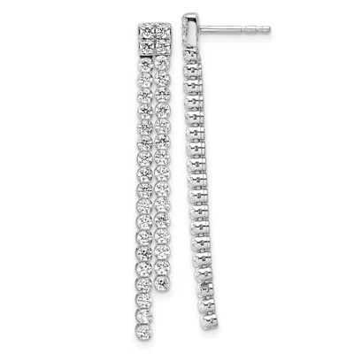 Diamond2deal 14k White Gold 1.85 Ct Lab Grown Diamond Dangle Earrings Vs Clarity, G-h Color