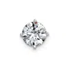 Diamond2deal 14k White Gold 1ct. 6.5mm Round Moissanite Solitaire Chain Slide Pendant