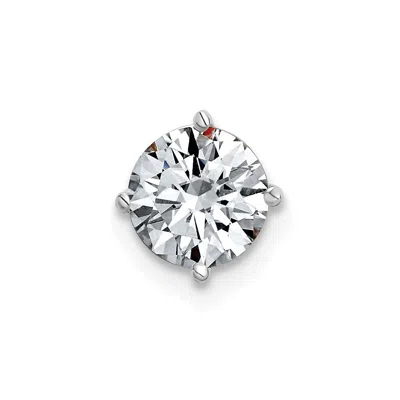 Diamond2deal 14k White Gold 1ct. 6.5mm Round Moissanite Solitaire Chain Slide Pendant