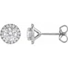 Diamond2deal 14k White Gold 1ct Lab-grown Diamond Stud Earrings Clarity Si, Color G-h In White