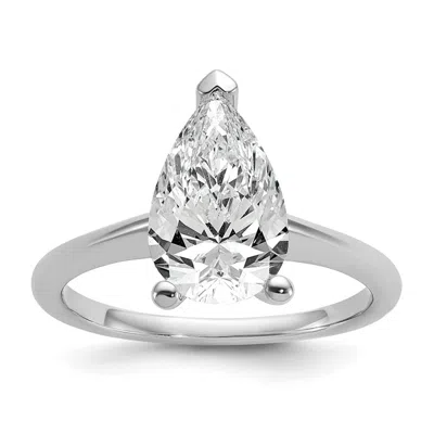 Diamond2deal 14k White Gold 2 1/2 Ct Lab Grown Diamond Solitare Engagement Ring In Metallic