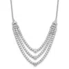 Diamond2deal 14k White Gold 2 3/4 Ct Lab Grown Diamond Triple Layer Necklace 18" Clarity Vs, Color G-h In White