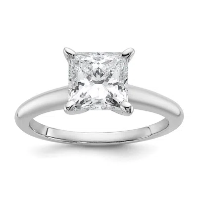 Diamond2deal 14k White Gold 2 Ct Certified Princess Lab Grown Diamond Solitare Engagement Ring