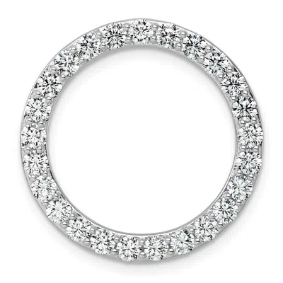 Diamond2deal 14k White Gold 2 Ct Lab Grown Diamond Circle Chain Slide Pendant