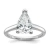 Diamond2deal 14k White Gold 2 Ct Lab Grown Diamond Pear Solitare Engagement Ring In White