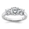Diamond2deal 14k White Gold 2 Ct Lab Grown Diamond Three Stone Engagement Ring In White