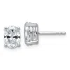 Diamond2deal 14k White Gold 2 Ct Oval Lab Grown Diamond Stud Earrings Vs Clarity, G-h Color In White
