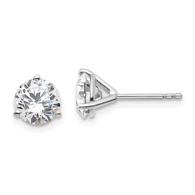 Diamond2deal 14k White Gold 2 Ct Round Lab Grown Diamond Stud Earrings Vs Clarity, D-e Color