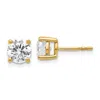 Diamond2deal 14k White Gold 2 Ct Round Lab Grown Diamond Stud Earrings Vs Clarity, G-h Color In Yellow