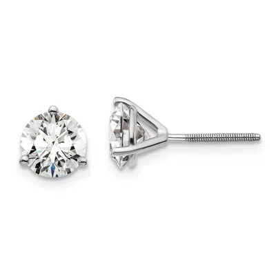 Diamond2deal 14k White Gold 2 Ctw Lab Grown Diamond Stud Earrings Screwback