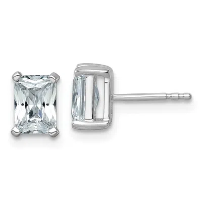 Diamond2deal 14k White Gold 2 Ctw Radiant Cut Lab Grown Diamond Stud Earrings
