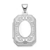Diamond2deal 14k White Gold 20mm Book Scroll Border Locket Pendant In White