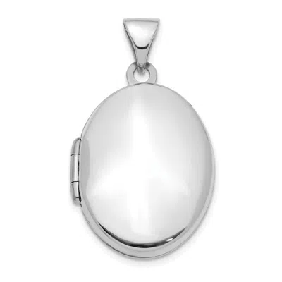 Diamond2deal 14k White Gold 21mm Oval Locket Pendant Pendant