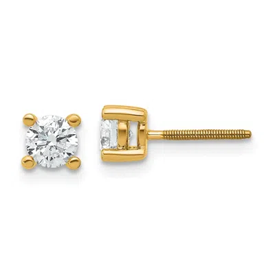 Diamond2deal 14k White Gold 2/3 Ct Round Lab Grown Diamond Stud Earrings Screw Back Vs Clarity, D-e Color