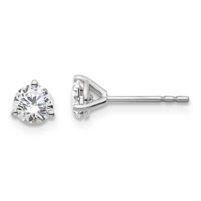 Diamond2deal 14k White Gold 2/3 Ct Round Lab Grown Diamond Stud Earrings Vs Clarity, D-e Color