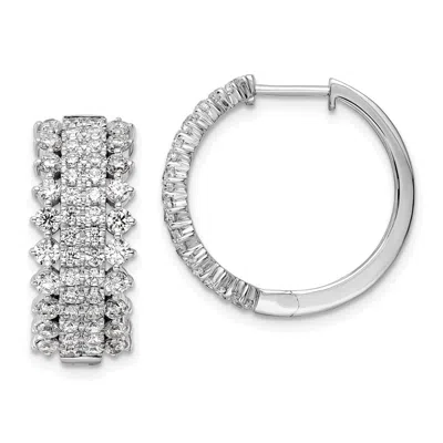 Diamond2deal 14k White Gold 2.5 Ct Lab Grown Diamond Hinged Hoop Earrings Vs Clarity, G-h Color In Yellow