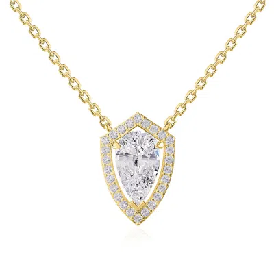 Diamond2deal 14k White Gold 2.5 Ct Pear Shape Lab Grown Diamond Pendant Necklace 18" Chain Vvs-vs