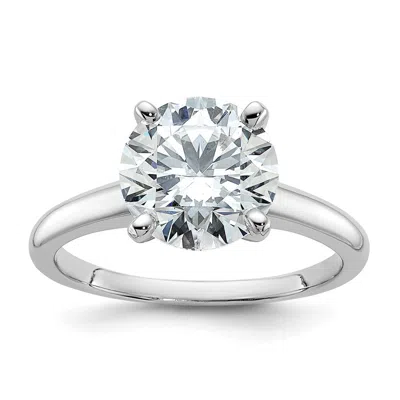 Diamond2deal 14k White Gold 3 Ct Lab Grown Diamond Solitaire Engagement Ring