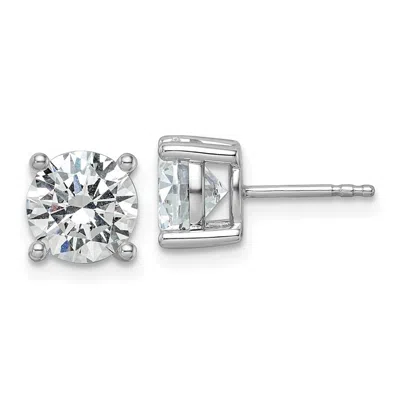 Diamond2deal 14k White Gold 3 Ct Round Lab Grown Diamond Stud Earrings Vs Clarity, G-h Color