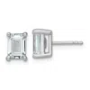 Diamond2deal 14k White Gold 3 Ctw Lab Grown Diamond Emerald Stud Earrings In White